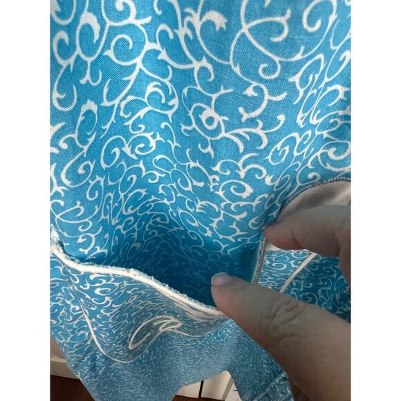 Vintage Models Coat House Coat Blue Floral Applique Snap Closure L/XL - Picture 8 of 9